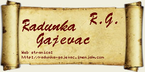 Radunka Gajevac vizit kartica